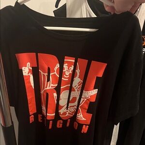 True Religion Black Tee with Red Graphic